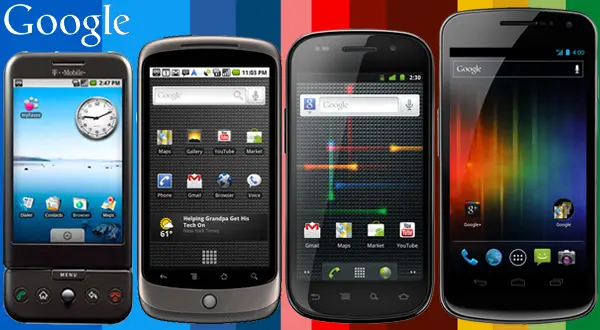 Google Android Smartphones… Desde el G1 hasta el Nexus Galaxy
