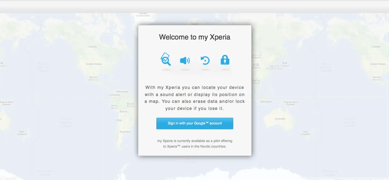 Sony My Xperia: servicio de localización de teléfonos… en países Nórdicos