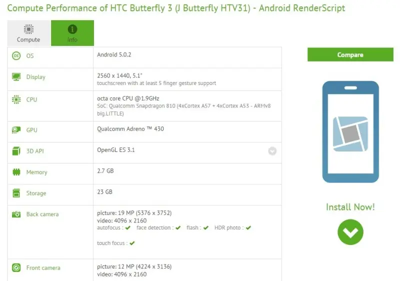 HTC Butterfly 3 se filtra en benchmark