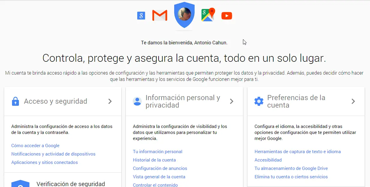 “Mi Cuenta”, nuevo centro de privacidad de Google