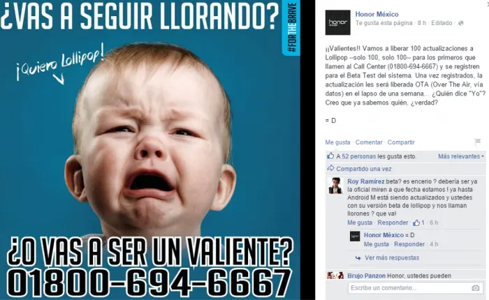 Honor México actualiza a Lollipop… solo a 100 usuarios