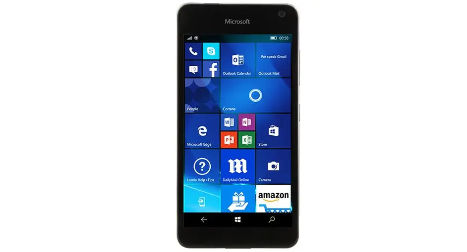 Vista frontal del Lumia 650 en fotografía de prensa