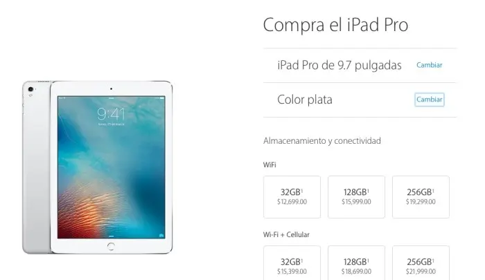 Precios en México del iPad Pro de 9.7 pulgadas
