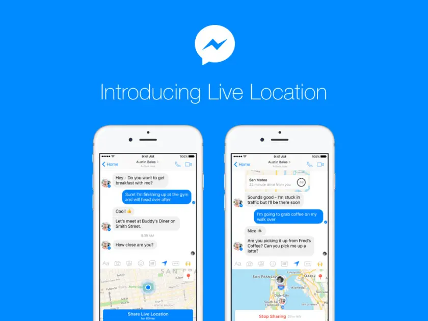 Facebook Messenger agrega ubicaciones en vivo
