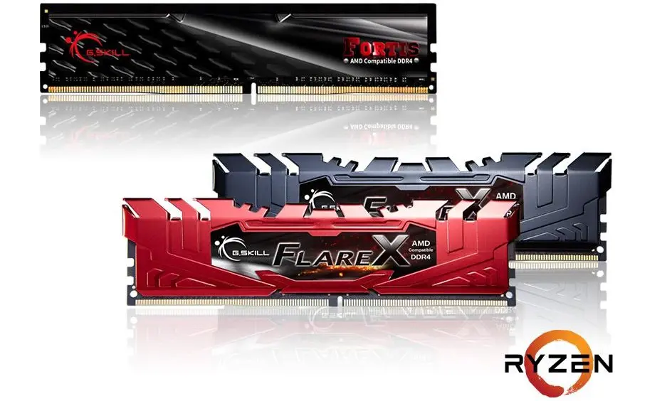G.Skill presenta sus memorias DDR4 Flare X y FORTIS diseñadas para AMD Ryzen