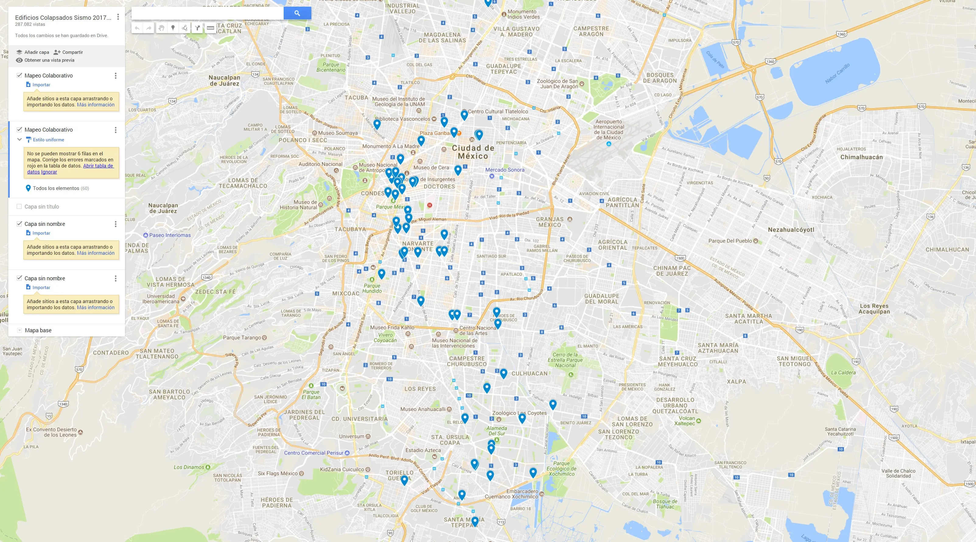 Google lanza un mapa para mostrar edificios derrumbados en la Ciudad de México