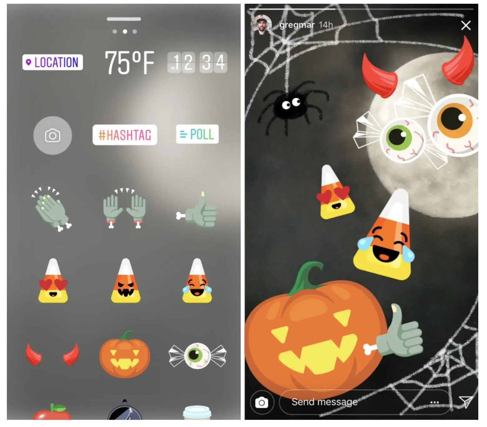 Instagram estrena filtros y stickers por Halloween