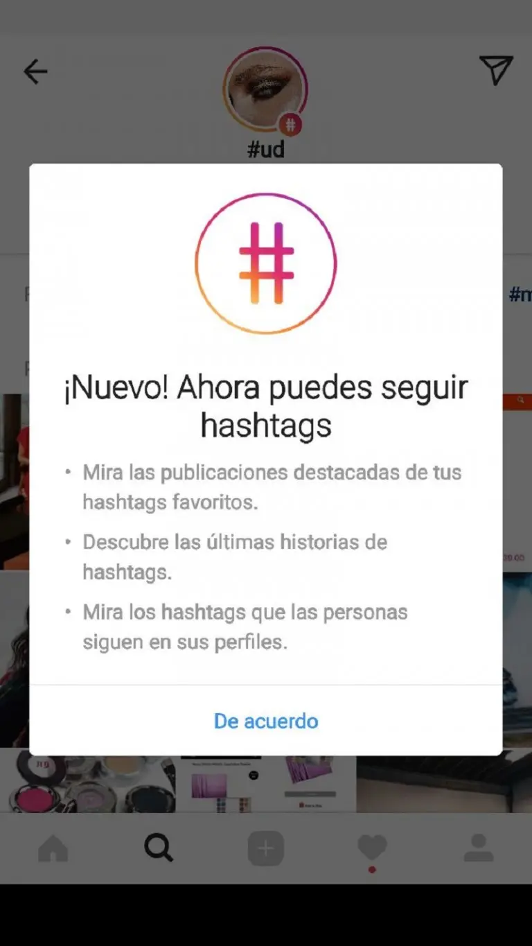 Instagram activa el seguimiento de hashtags
