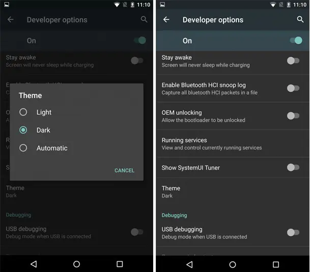 Android 9.0 incluirá un “modo oscuro” en la interfaz
