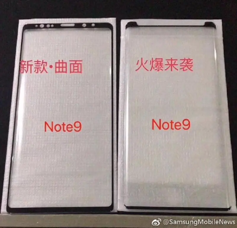 Galaxy Note 9 tendría rediseño en el panel frontal