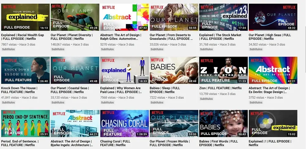 Netflix agrega contenidos gratis en su canal de YouTube