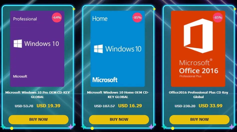Oferta de julio de GVGmall: Windows 10 Pro OEM Key por USD