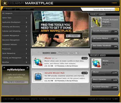 EEUU anuncia la U.S. Army Marketplace, una “app store” para el campo de batalla