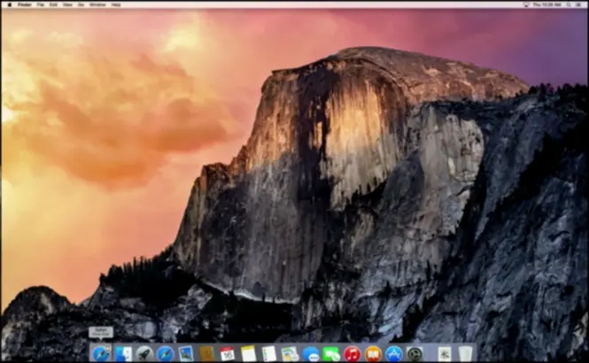 Captura de pantalla de la última actualización de OS X (Yosemite).