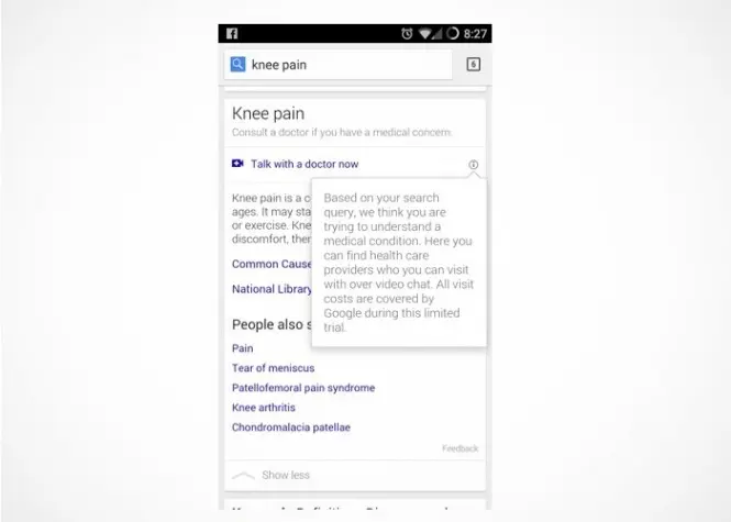 Google te recomendara que vayas a un doctor cuando realices una búsqueda relacionada a una dolencia o enfermedad