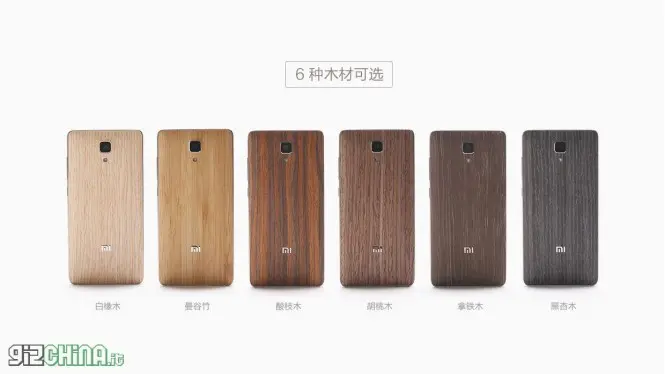 Diferentes cubiertas de madera del Xiaomi Mi4