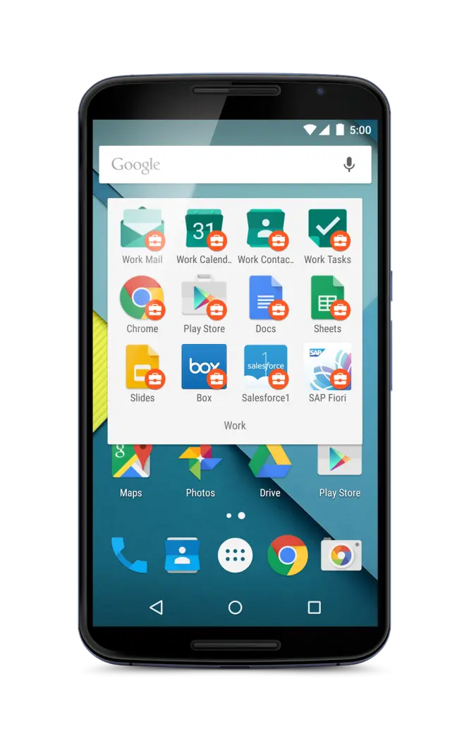Aplicaciones dedicadas al trabajo de Android for Work