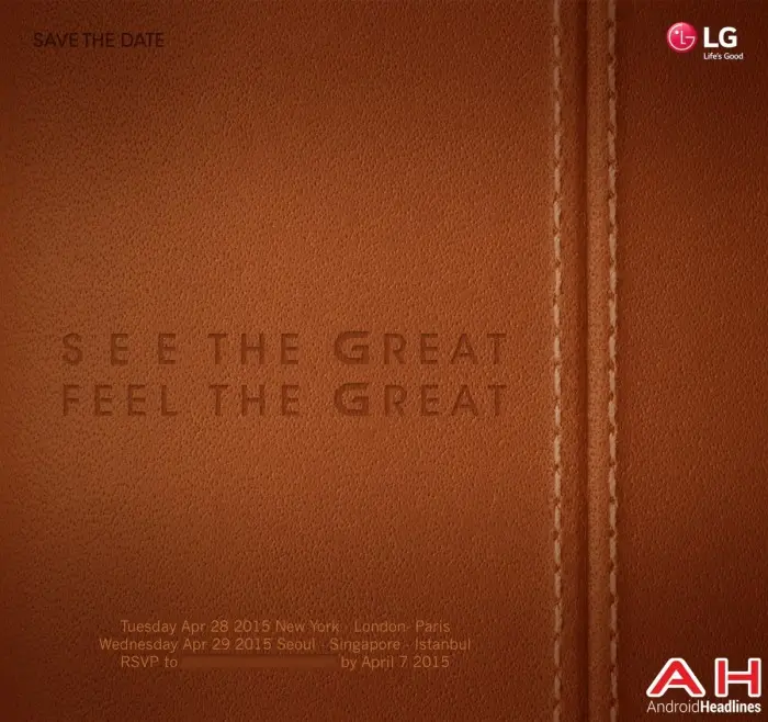 Invitación para el evento del anuncio oficial del LG G4