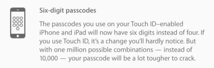 6 numeros touch id