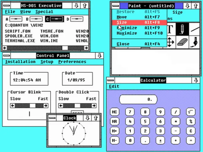 Windows 2.0 seguía ofreciendo gráficos VGA y las primeras versiones de Word y Excel