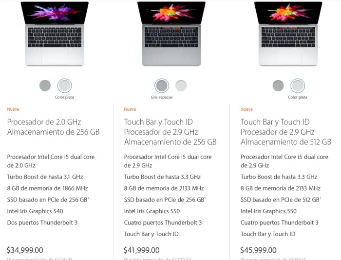 macBook Pro precios mx 13