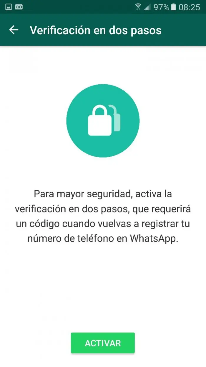 WhatsAp proceso verificacion