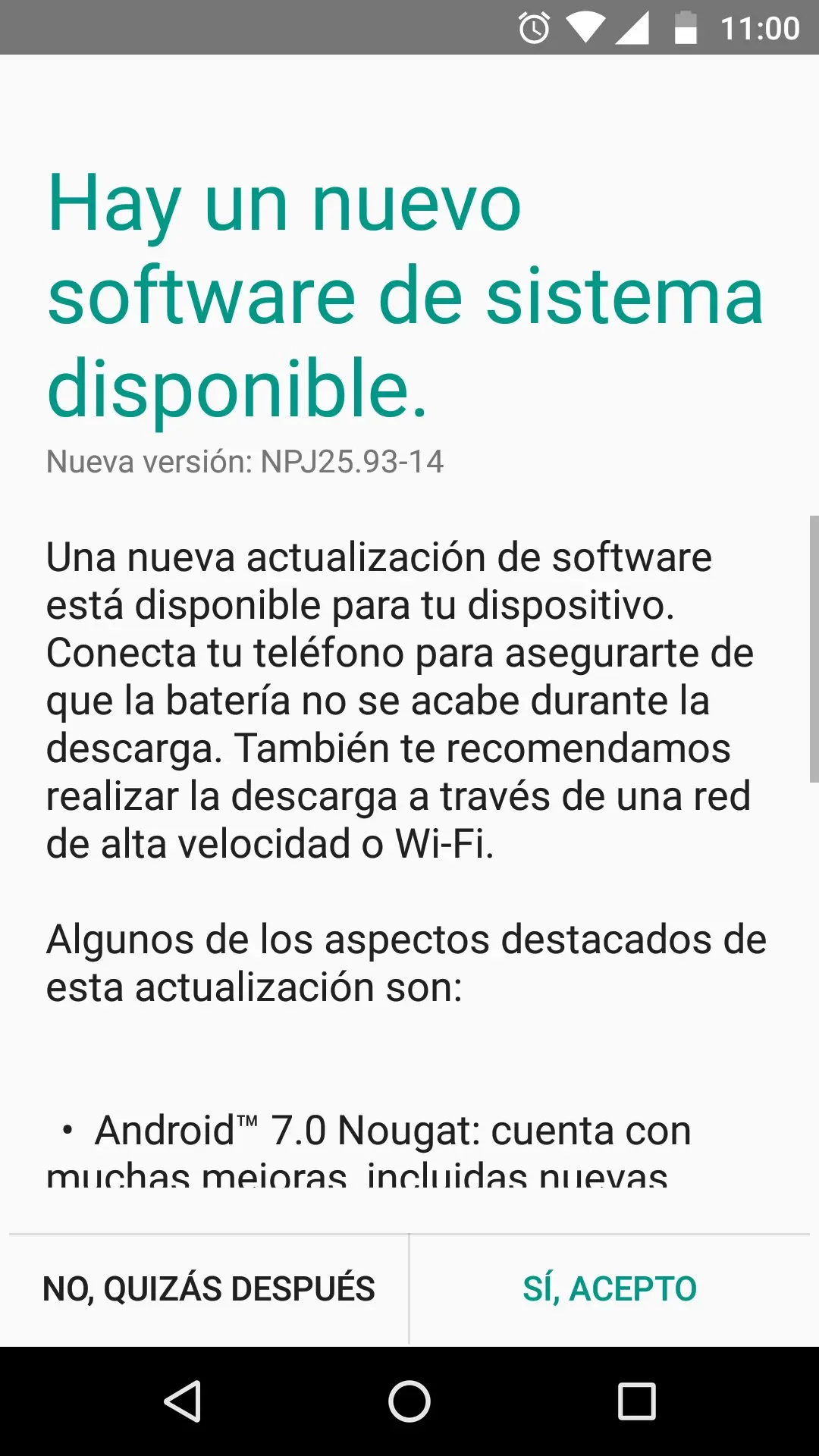Moto G4 Plus actualizacion Nougat at&t mexicoi