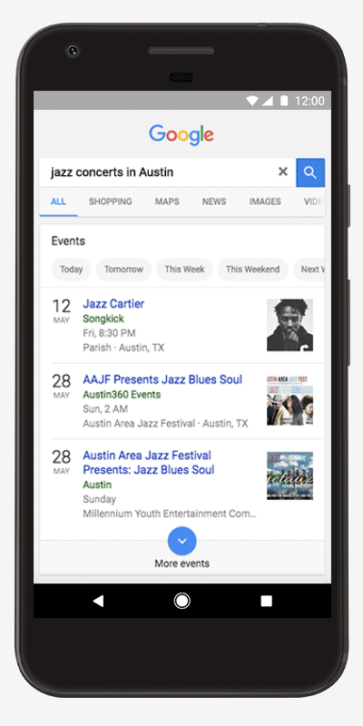 google search ayudaa buscar eventos