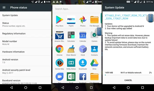 New-MotoM Android Nougat