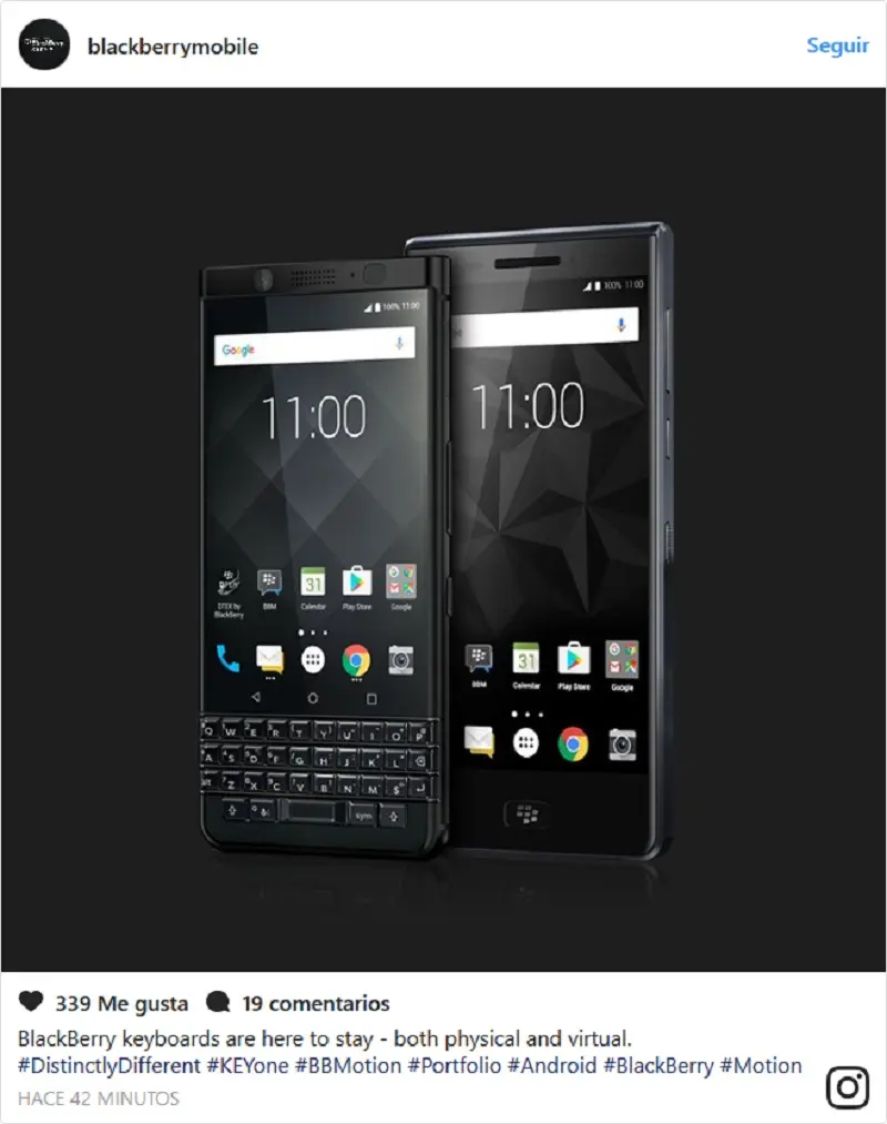TCL BlackBerry Motion en Instagram