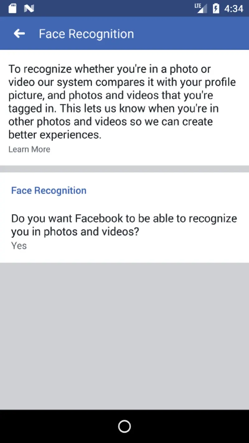 facebook rostro reconocimiento