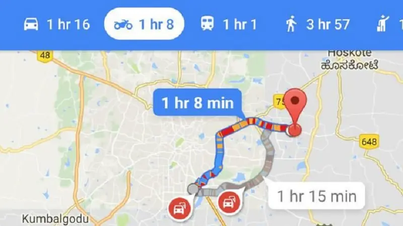 google-map modo motocicleta