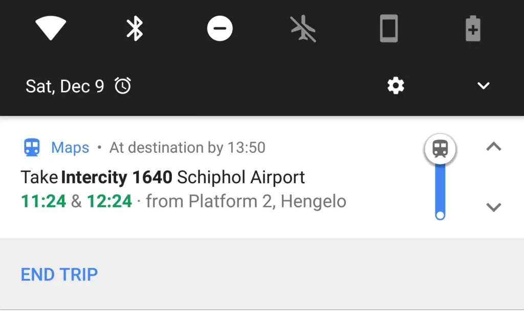 google maps notificaciones transporte
