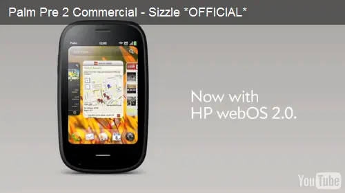 Video promocional del Palm Pre 2 con webOS 2.0 incluido!