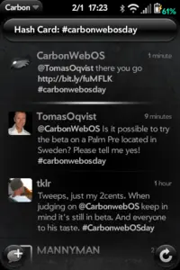 Carbon, un nuevo cliente de Twitter para webOS