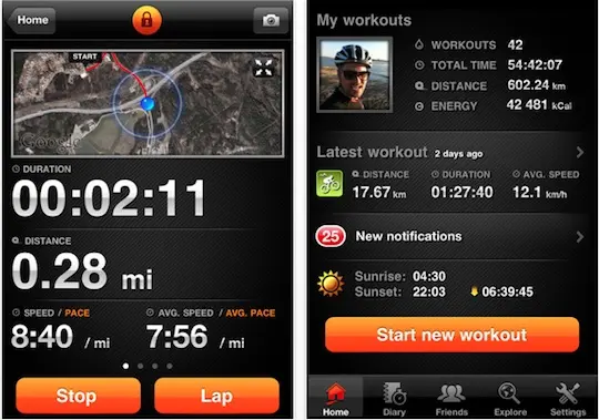 Ejercítate con Sport Tracker para iPhone