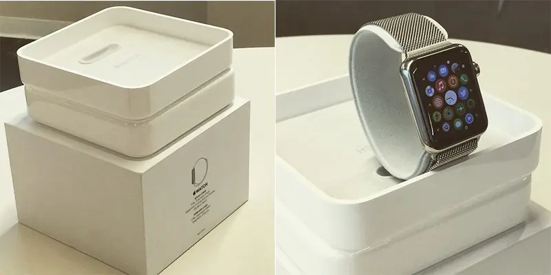 Esta es la caja en la que vendría empacado el Apple Watch