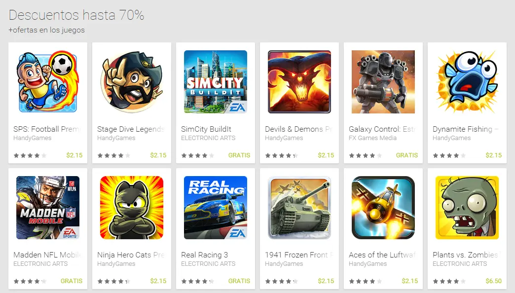 28 juegos con descuento en la Google Play Store