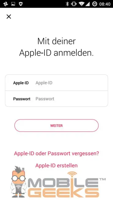 android-apple music login | PasionMovil