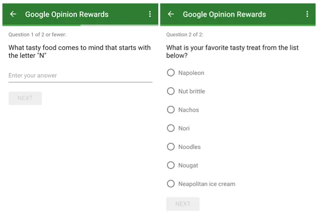 google opinion rewards nombre android n