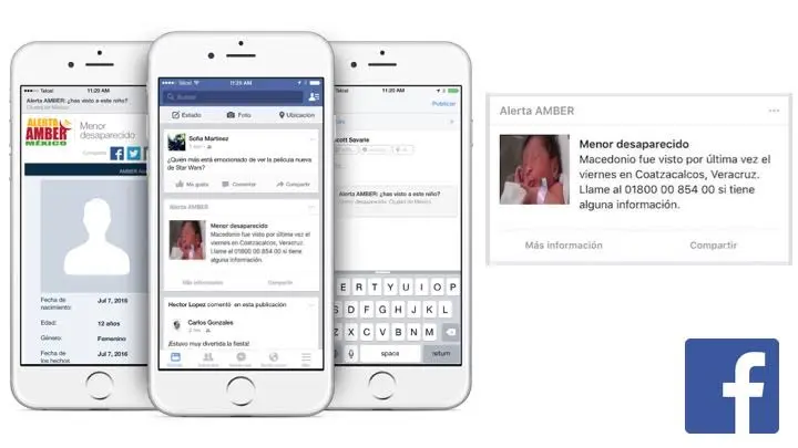 Facebook lanza sistema de Alerta AMBER en México