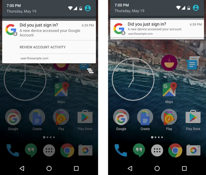 Android mostrará notificaciones al usar nuevos dispositivos