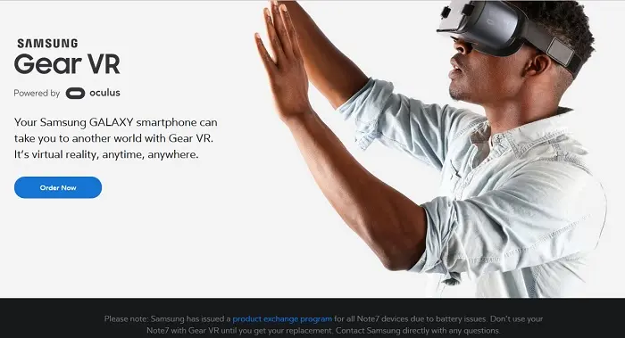 Oculus recomienda no usar el visor con el Note 7