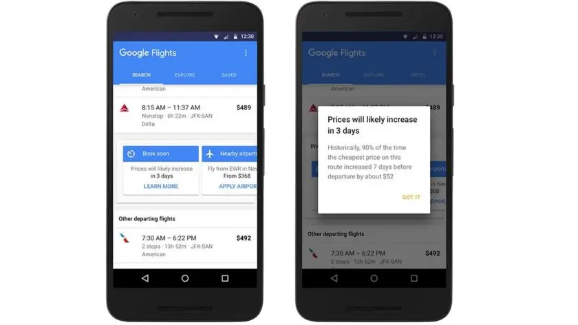 Google Flight avisa de ofertas