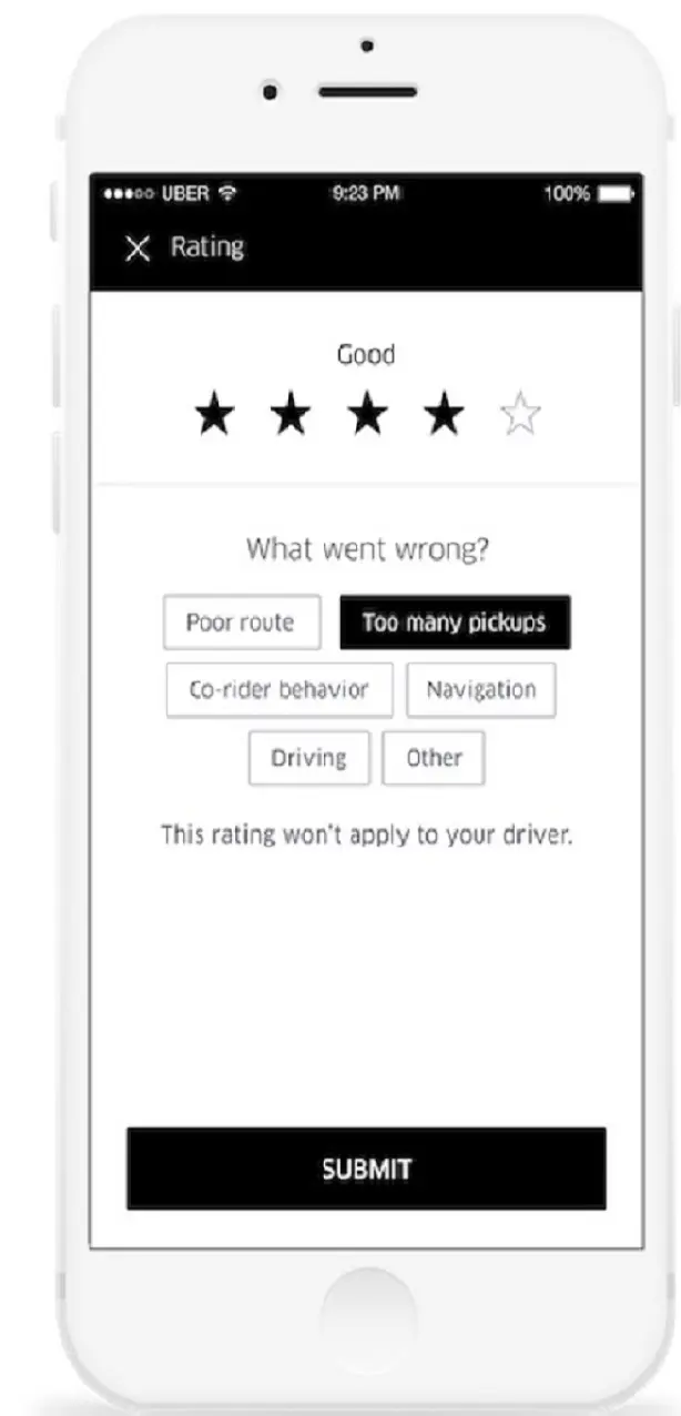Uber estrena sistema de calificación para los conductores