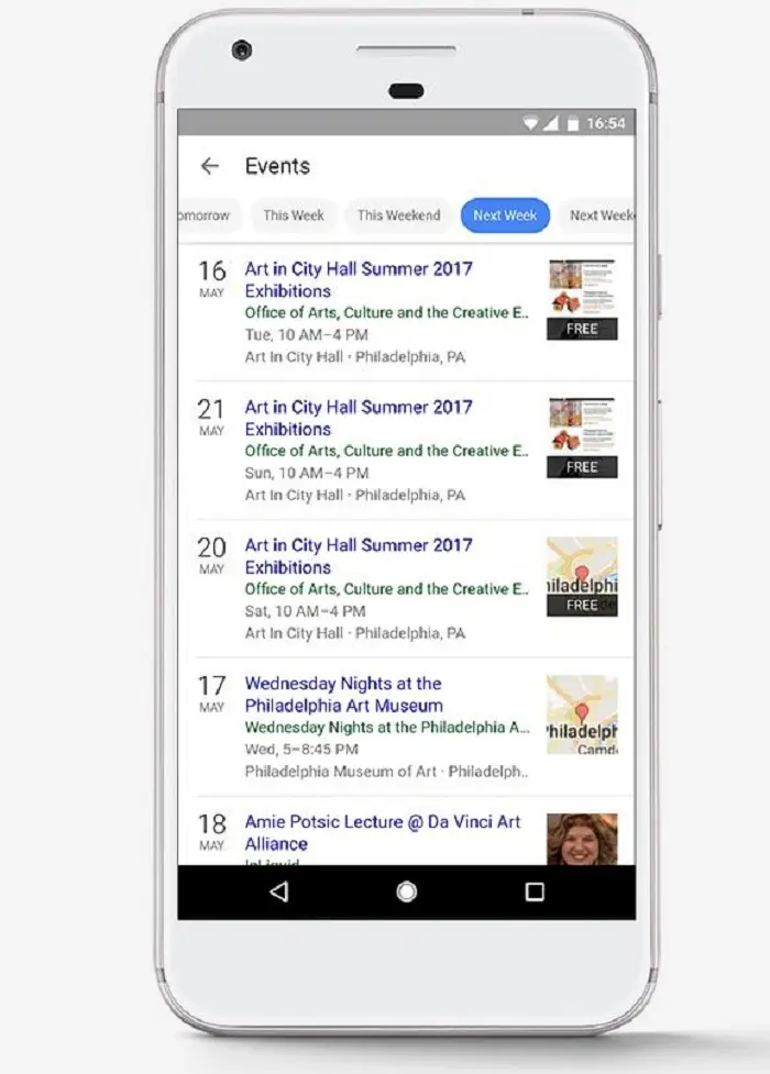 Google Search te ayuda a preparar tus eventos