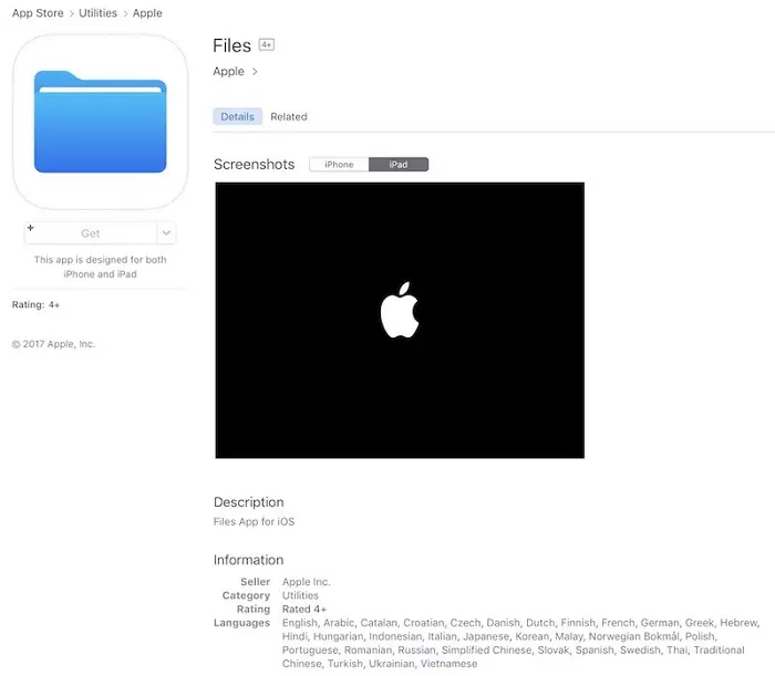 App “Files” para iOS 11 se filtra antes del evento WWDC 2017