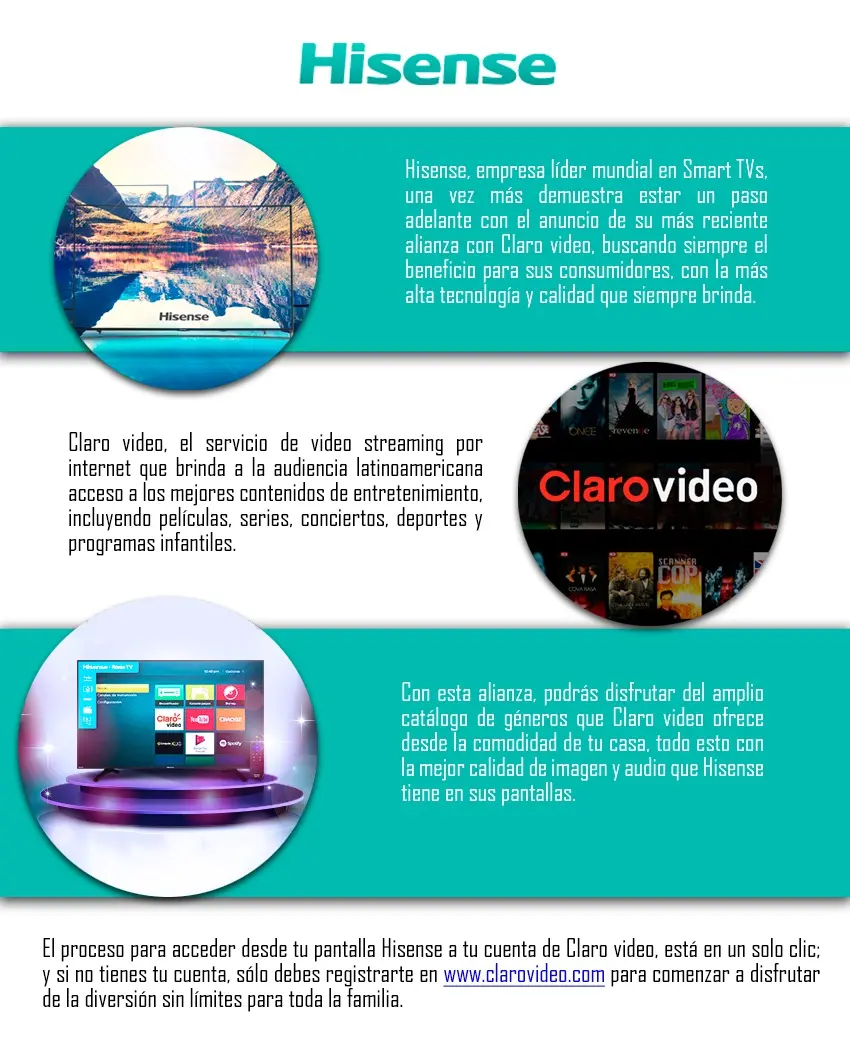 Hisense anuncia alianza con Claro Video