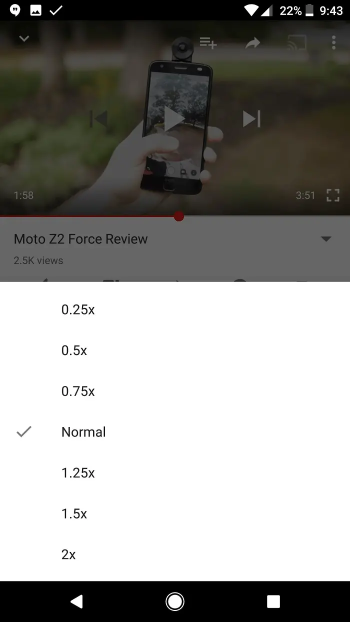 YouTube prueba agregar más opciones en velocidad de reproducción