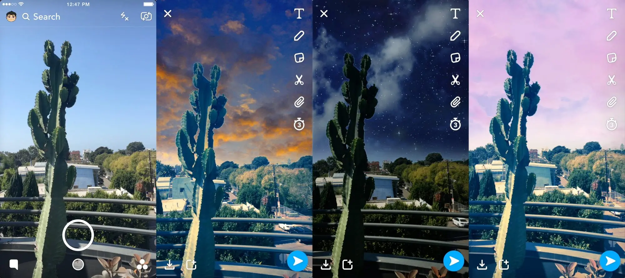 Snapchat estrena filtros para el cielo